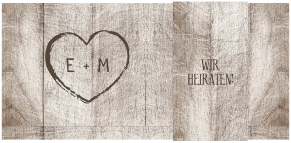 Klick: Details zu Hochzeitseinladung "Wood" anzeigen Hochzeitseinladung "Wood" DIN lang Wickelfalz braun