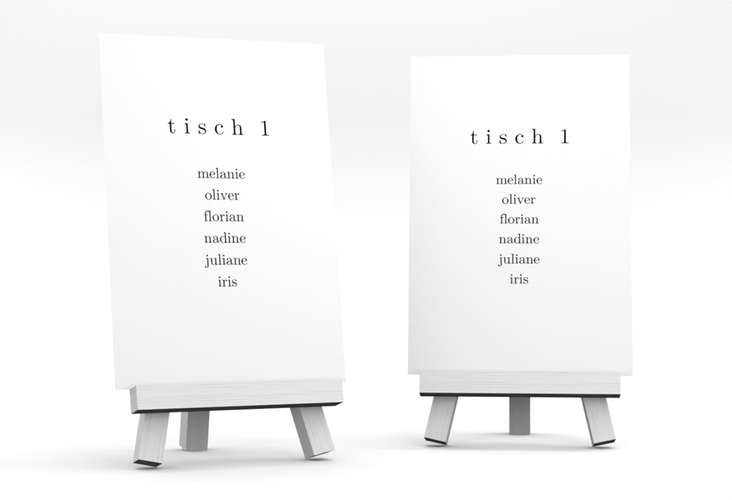 Tischaufsteller Hochzeit Minimal Tischaufsteller weiss