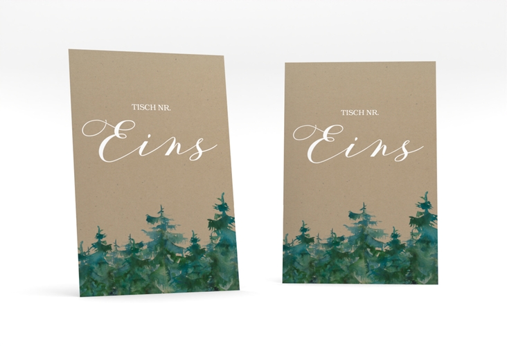 Tischnummer Hochzeit Evergreen Tischaufsteller
