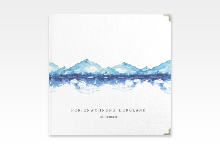Gästebuch Selection Ferienwohnung Bergland Leinen-Hardcover mit Gebirgslandschaft