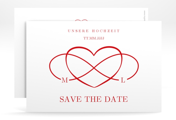 Save the Date-Karte Infinity A6 Karte quer rot