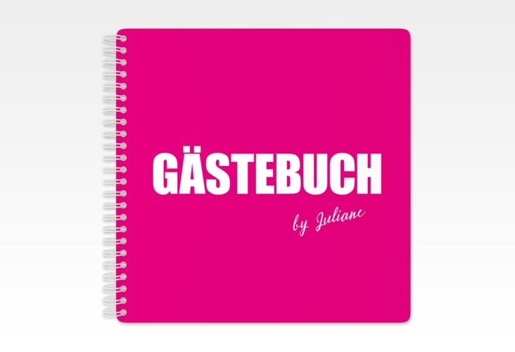 Gästebuch Geburtstag Zig Ringbindung pink