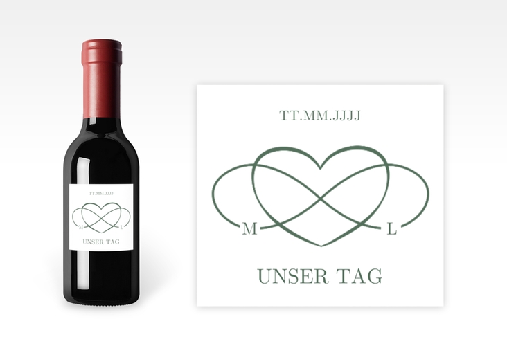 Piccoloetikett Hochzeit Infinity Etikett Piccolo gruen