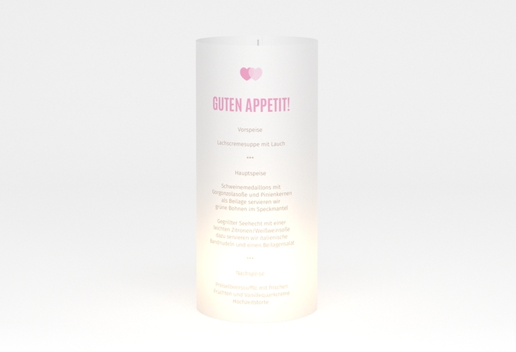 Windlicht Menü Hochzeit Couple Windlicht rosa