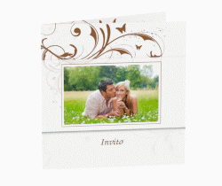Klick: Details zu Inviti matrimonio collezione Palma anzeigen Inviti matrimonio collezione Palma Quadratische Klappkarte marrone