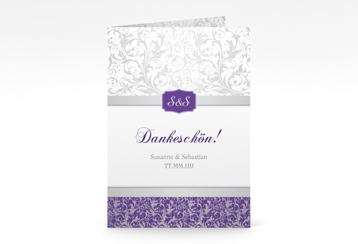 Danksagungskarte Hochzeit Latina A6 Klappkarte hoch lila
