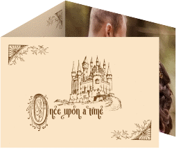 Klick: Details zu Hochzeitseinladung "Storybook" anzeigen Hochzeitseinladung Storybook A6 Doppel-Klappkarte beige