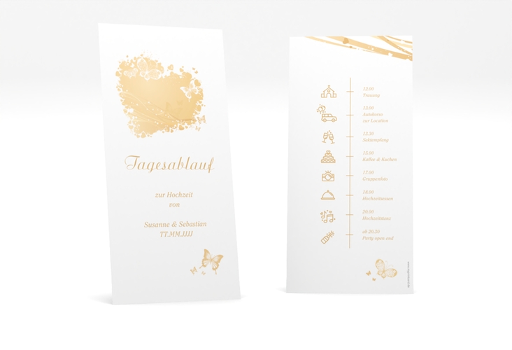 Tagesablauf Hochzeit Mailand lange Karte hoch beige