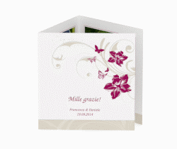 Klick: Details zu Ringraziamenti matrimonio collezione Parma anzeigen Ringraziamenti matrimonio collezione Parma Quadr. Karte doppelt fucsia