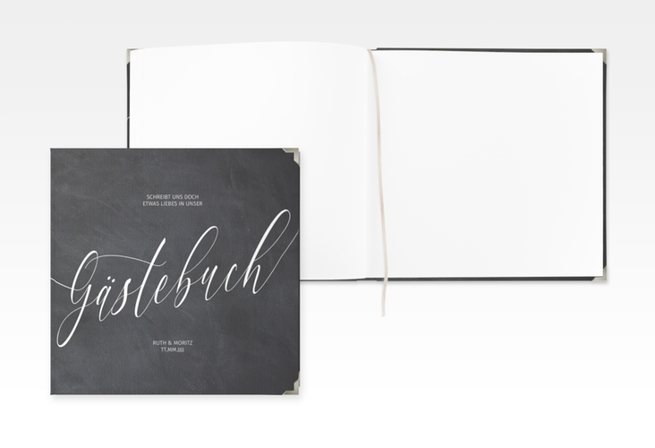 Gästebuch Selection Hochzeit Chalkboard Leinen-Hardcover schwarz