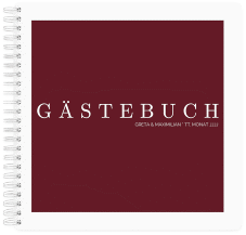 Klick: Details zu Gästebuch Hochzeit "Simply" anzeigen Gästebuch Hochzeit Simply Ringbindung rot
