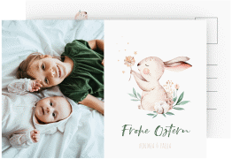 Osterkarte Bunny A6 Postkarte weiss