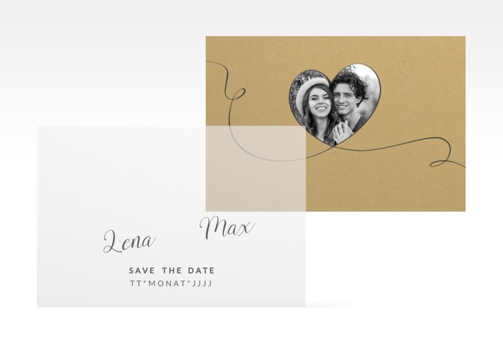 Save the Date Deckblatt Transparent "Herzensbund" DIN A6 Deckblatt transparent