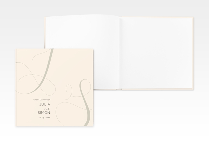 Gästebuch Creation Eheschließung 20 x 20 cm, Hardcover beige