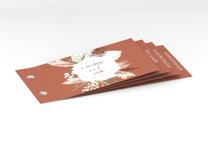 Hochzeitseinladung Bohemian Booklet orange