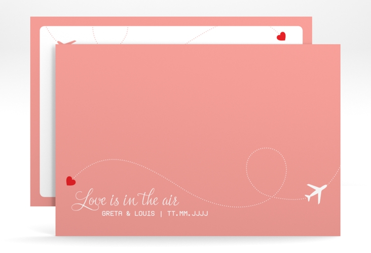 Save the Date-Karte Weddingpass A6 Karte quer rosa