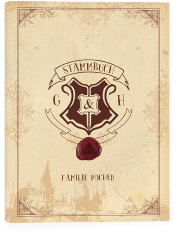 Stammbuch A5 Zauberkunst Stammbuch A5 beige mit Fantasy-Wappen, Siegel und Zauberschule