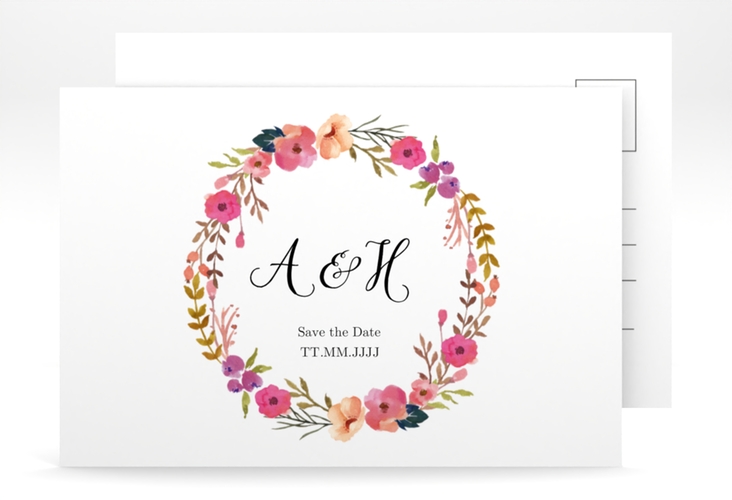 Save the Date-Postkarte Fiore A6 Postkarte hochglanz