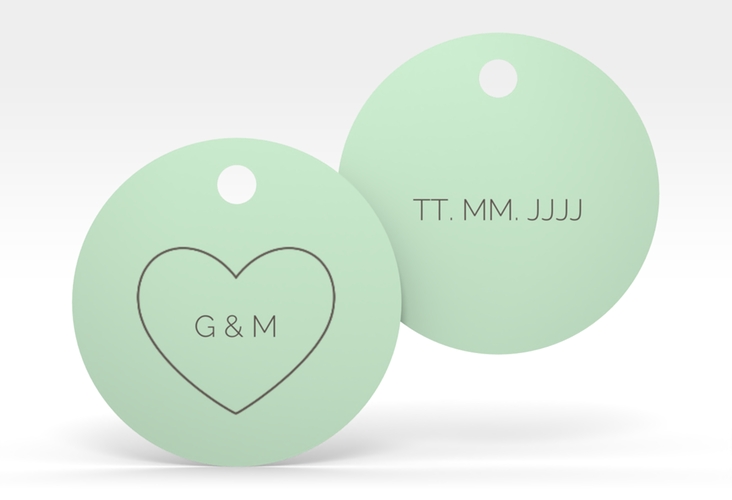 Geschenkanhänger Hochzeit Lebenstraum Geschenkanhänger, rund mint hochglanz