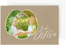 Osterkarte Eiersuche A6 Postkarte gruen