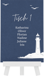 Tischaufsteller Hochzeit Leuchtturm Tischaufsteller rot