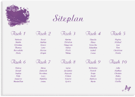 Klick: Details zu Sitzplan Leinwand Hochzeit "Mailand" anzeigen Sitzplan Leinwand Hochzeit "Mailand" 70 x 50 cm Leinwand pink