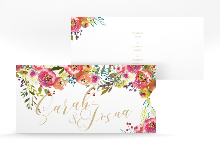 Hochzeitseinladung Flowerbomb Einsteckkarte weiss