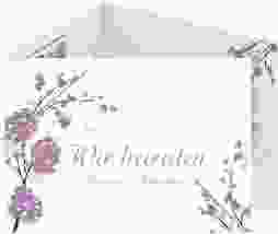 Hochzeitseinladung Salerno A6 Doppel-Klappkarte flieder