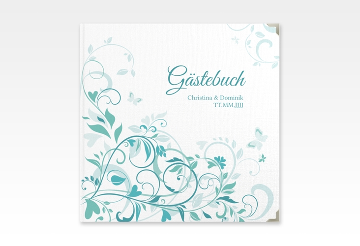 Gästebuch Selection Hochzeit Lilly Leinen-Hardcover tuerkis