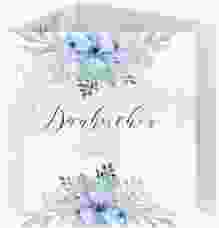 Dankeskarte Hochzeit Surfinia quadr. Doppel-Klappkarte blau