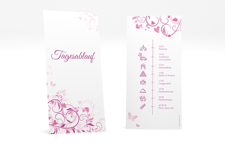 Tagesablauf Hochzeit Lilly lange Karte hoch