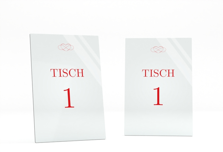Tischnummer Acryl Hochzeit Infinity Tischaufsteller Acryl rot