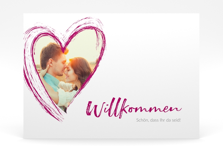 Willkommensschild Poster Liebe 70 x 50 cm Poster pink
