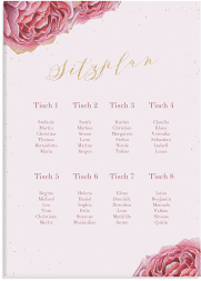 Klick: Details zu Sitzplan Leinwand Hochzeit "Cherie" anzeigen Sitzplan Leinwand Hochzeit Cherie 50 x 70 cm Leinwand rosa