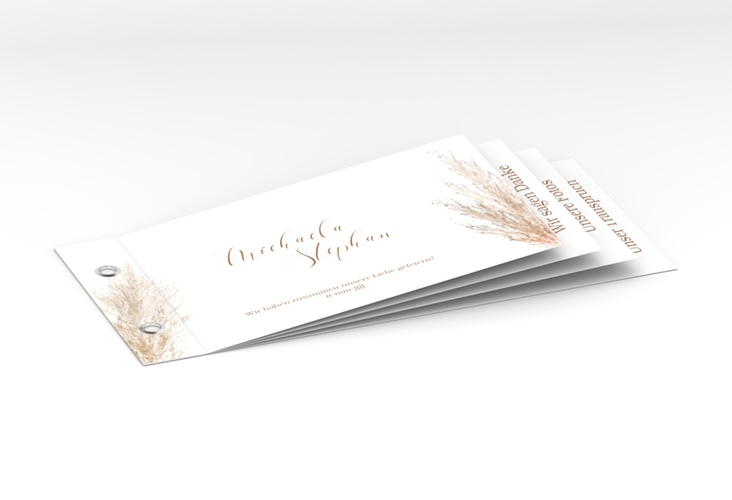 Danksagungskarte Hochzeit "Pampasgras" Booklet