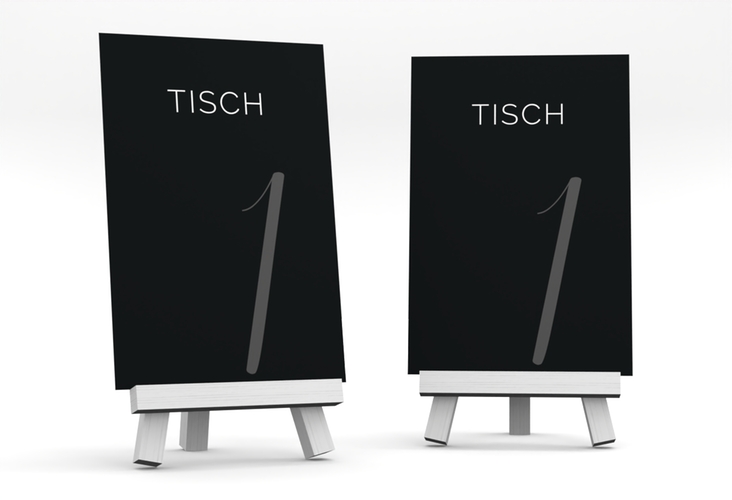 Tischnummer Hochzeit Eheschließung Tischaufsteller schwarz