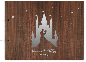 Klick: Details zu Gästebuch Holzcover Nussbaum "Castle" anzeigen Gästebuch Holzcover Nussbaum Castle Holz-Cover, bedruckt grau