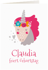 Einladungskarte Kindergeburtstag "Pink"