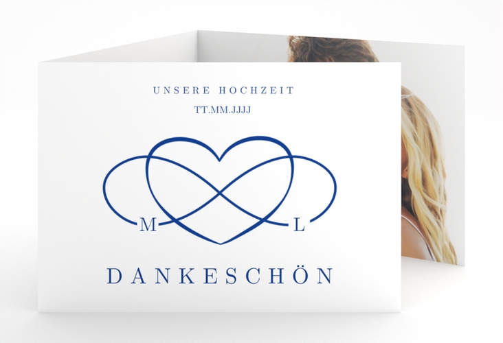 Danksagungskarte Hochzeit Infinity A6 Doppel-Klappkarte