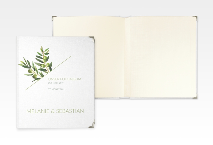 Hochzeitsalbum Olivenzweig 21 x 25 cm weiss