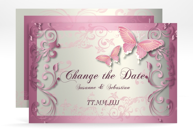 Change the Date-Karte Toulouse A6 Karte quer rosa hochglanz