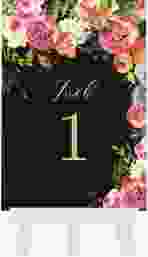 Tischnummer Hochzeit Flowerbomb Tischaufsteller schwarz
