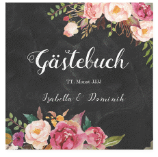 Klick: Details zu Gästebuch Selection Hochzeit "Flowers" anzeigen Gästebuch Selection Hochzeit Flowers Leinen-Hardcover schwarz mit bunten Aquarell-Blumen