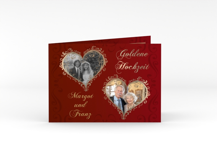 Danksagungskarte Hochzeit Goldene Hochzeit A6 Klappkarte quer