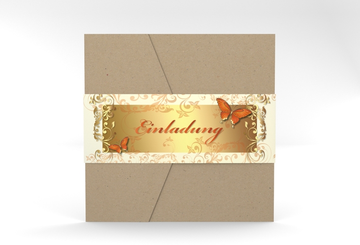 Hochzeitseinladung Toulouse Pocketfold orange