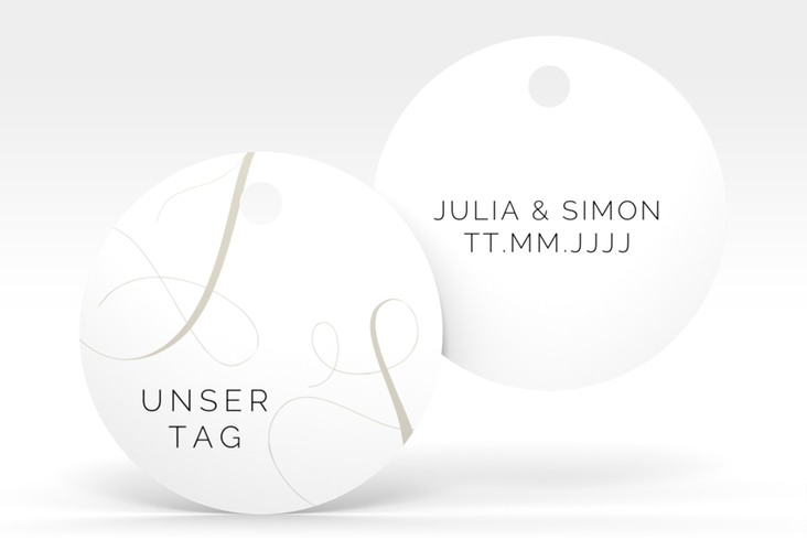 Geschenkanhänger Hochzeit Eheschließung Geschenkanhänger, rund weiss