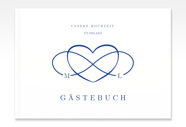 Gästebuch A4 quer Infinity A4 quer, Hardcover blau