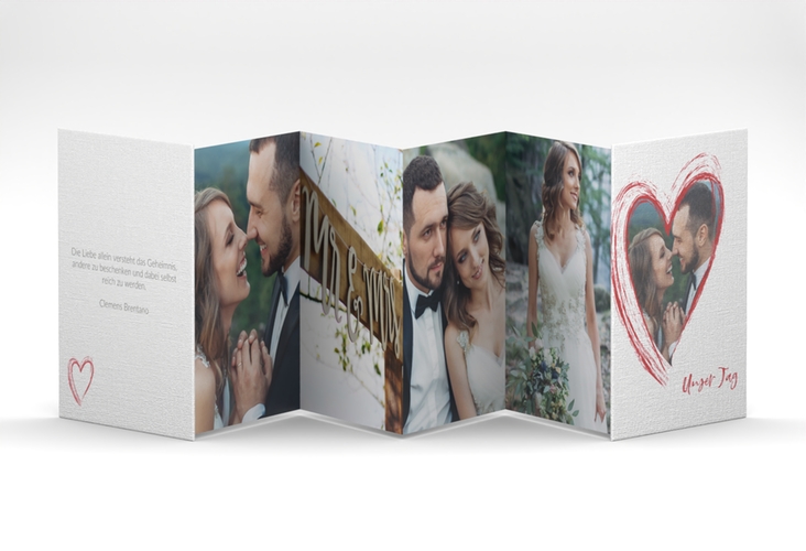 Foto-Leporello Hochzeit Liebe Leporello rot