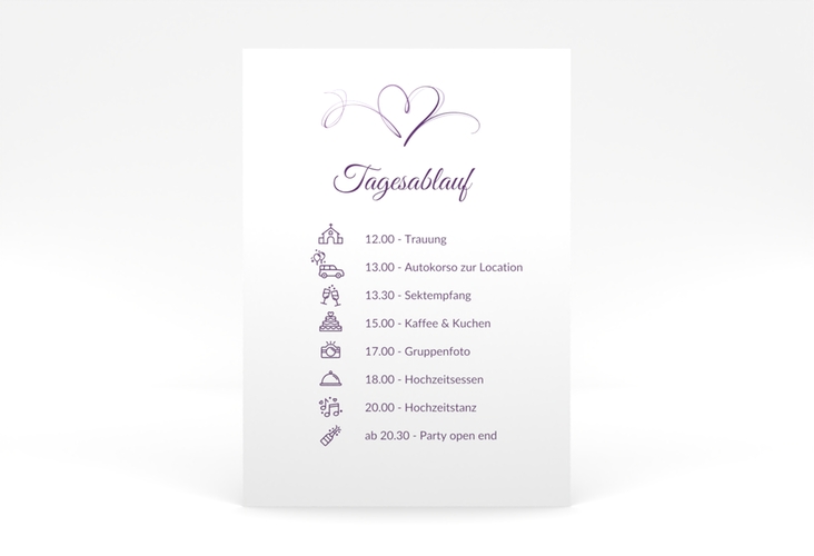 Tagesablauf Poster Hochzeit Envie 50 x 70 cm Poster