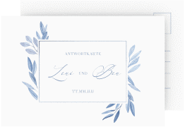Klick: Details zu Antwortkarte Hochzeit "Classicblue" anzeigen Antwortkarte Hochzeit Classicblue A6 Postkarte kraftpapier